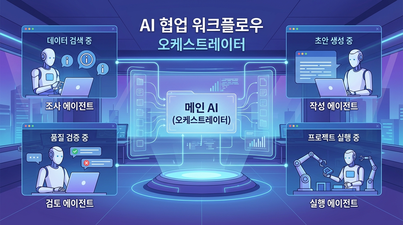 멀티에이전트 구현하기 개념을 설명하는 커버 이미지