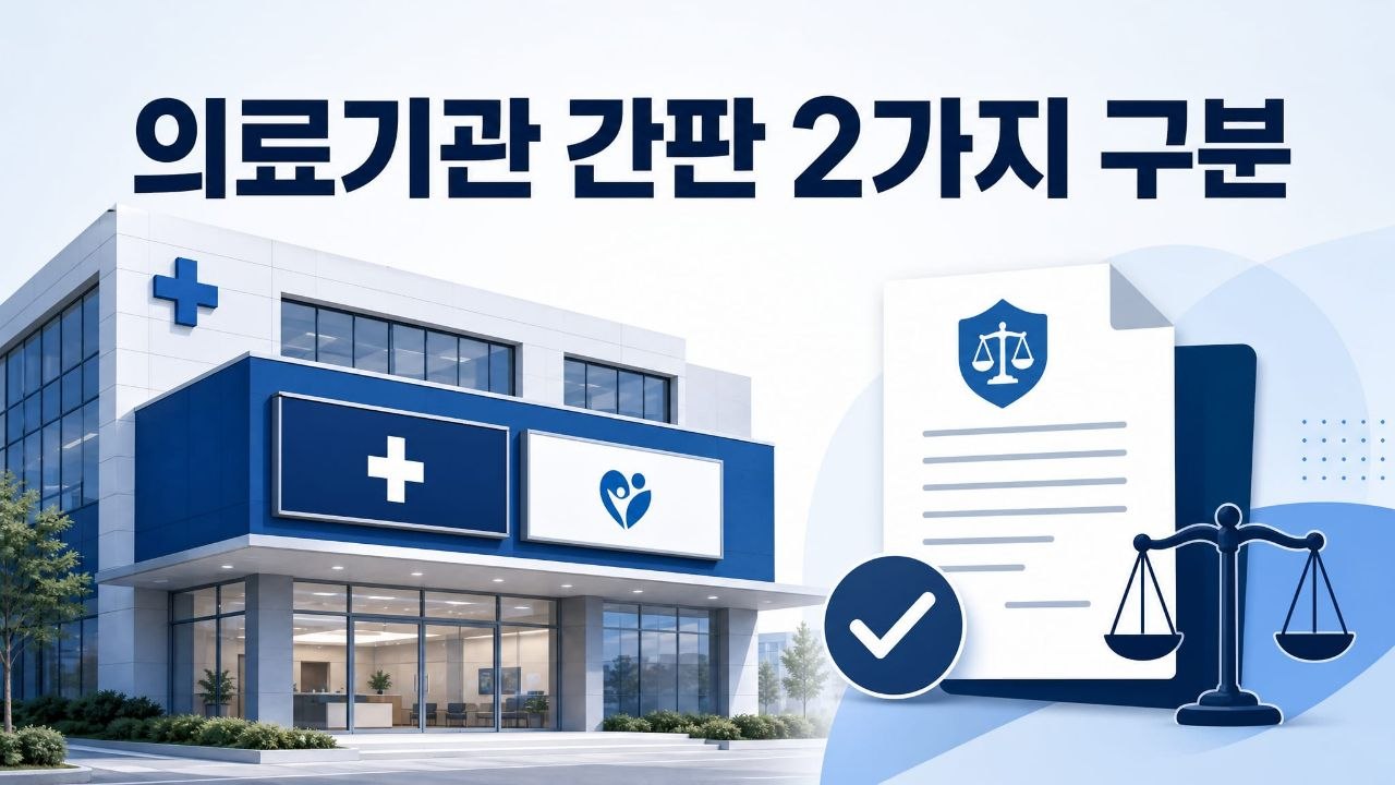 의료법 병원 간판 명칭표시판 표시 가능 항목 인포그래픽