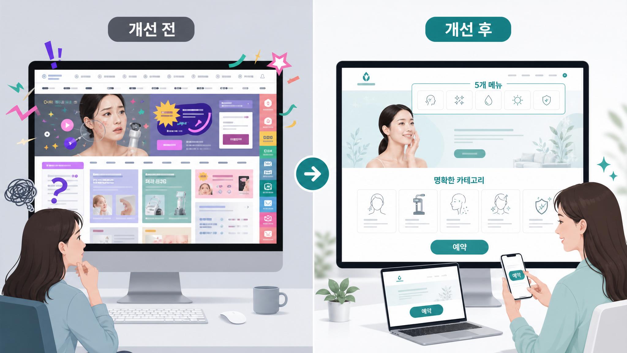 좋은 피부과 홈페이지 제작 전후 비교